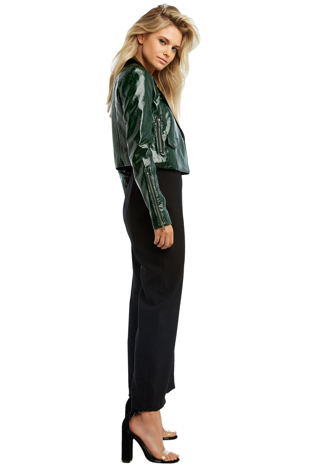 dark green cropped jacket