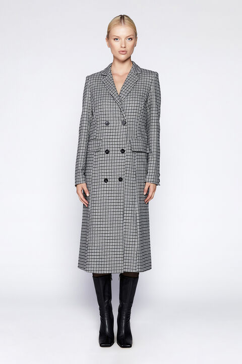 CLASSIC GREY CHECK COAT in colour BIRCH