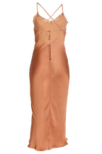 SANDIE SLIP DRESS in colour SANDSTONE