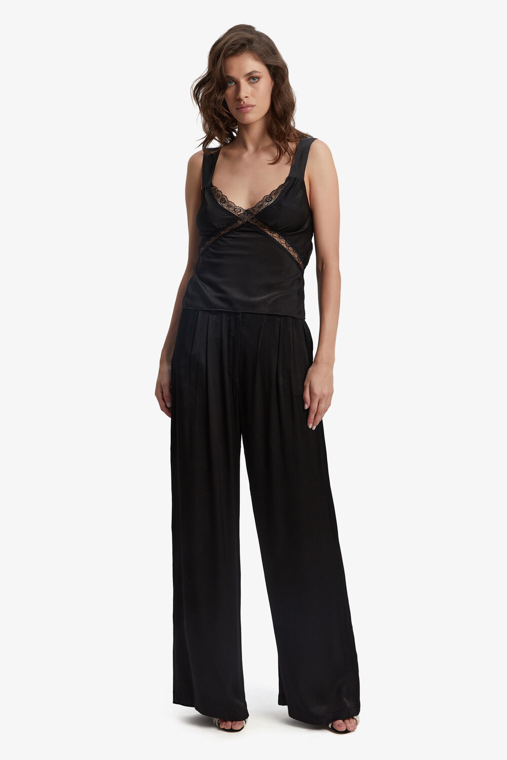 EMORY LACE CAMI in colour CAVIAR