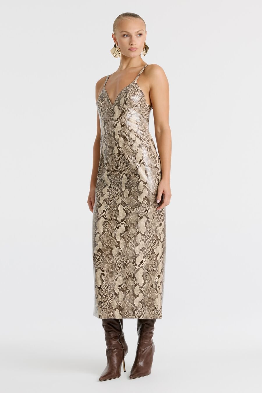 Estine Faux Snakeskin Dress