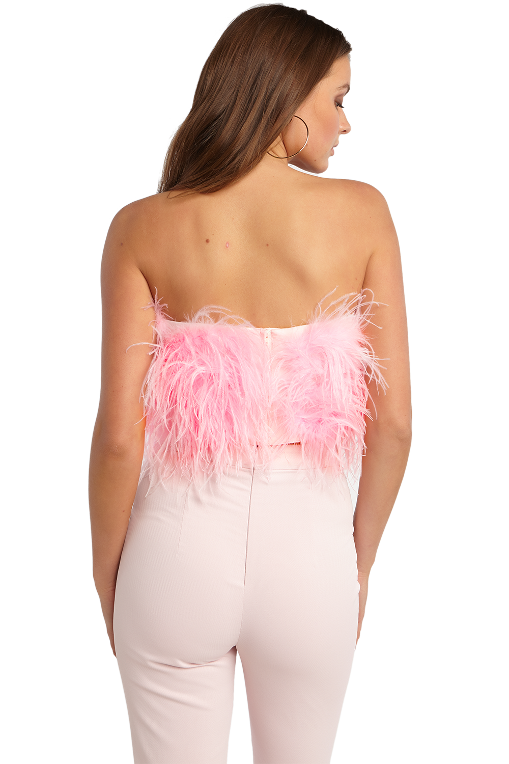 feather bustier top