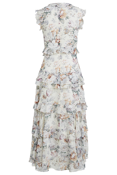 NELLY FLORAL DRESS in colour CLOUD DANCER