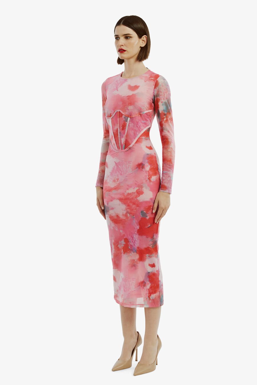 Lena Mesh Midi Dress