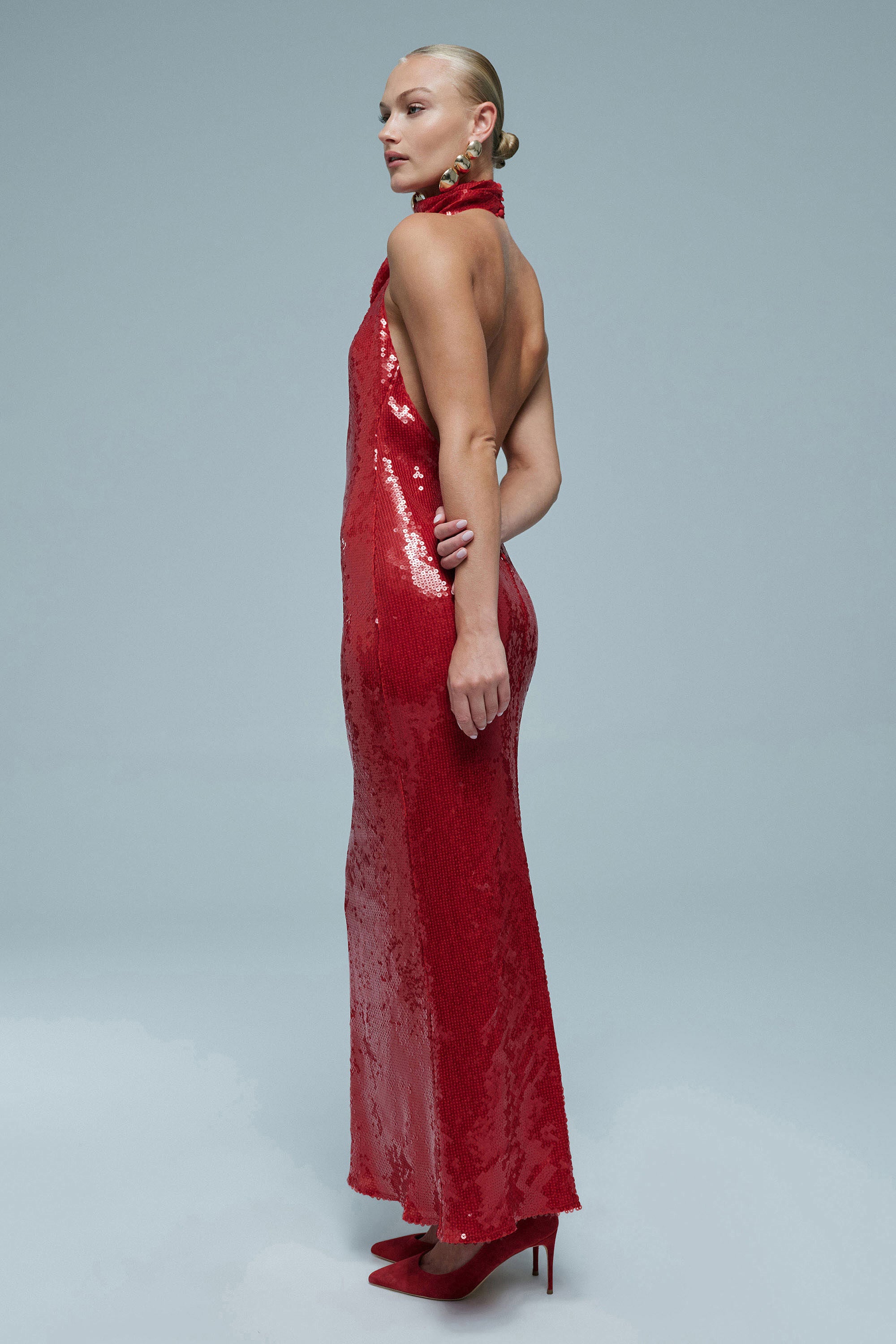 bardot red sequin dress Rent Verona Sequin Maxi Dress In De - Bardot