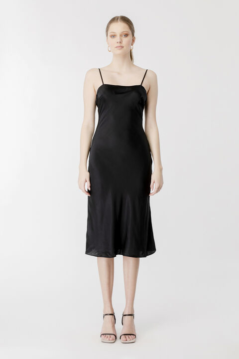 AZZURA SLIP DRESS in colour CAVIAR