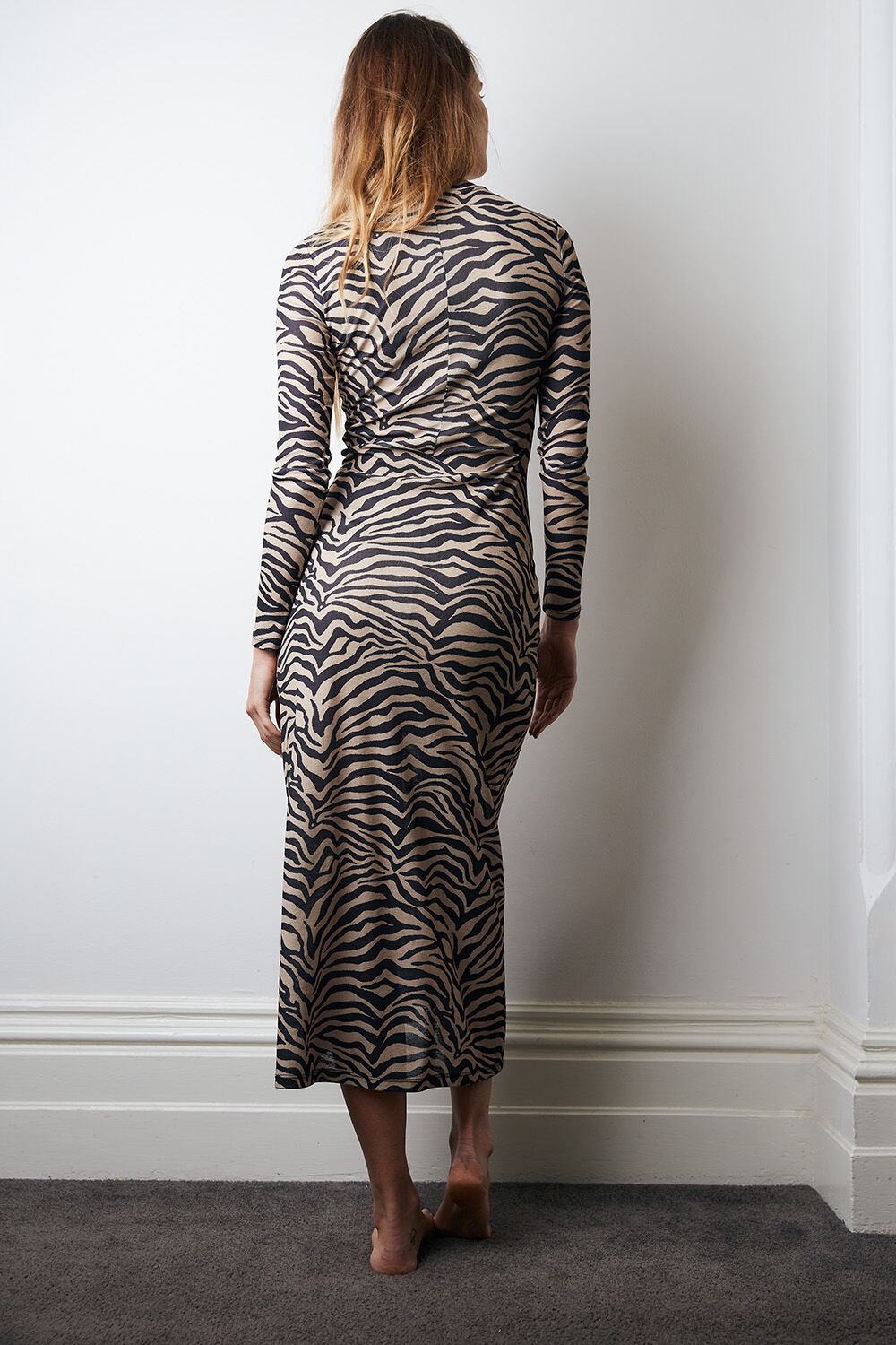 one sleeve mesh dress