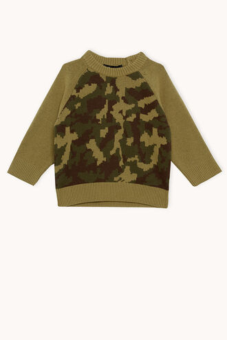 CAMO KNIT SWEATER in colour BURNT OLIVE