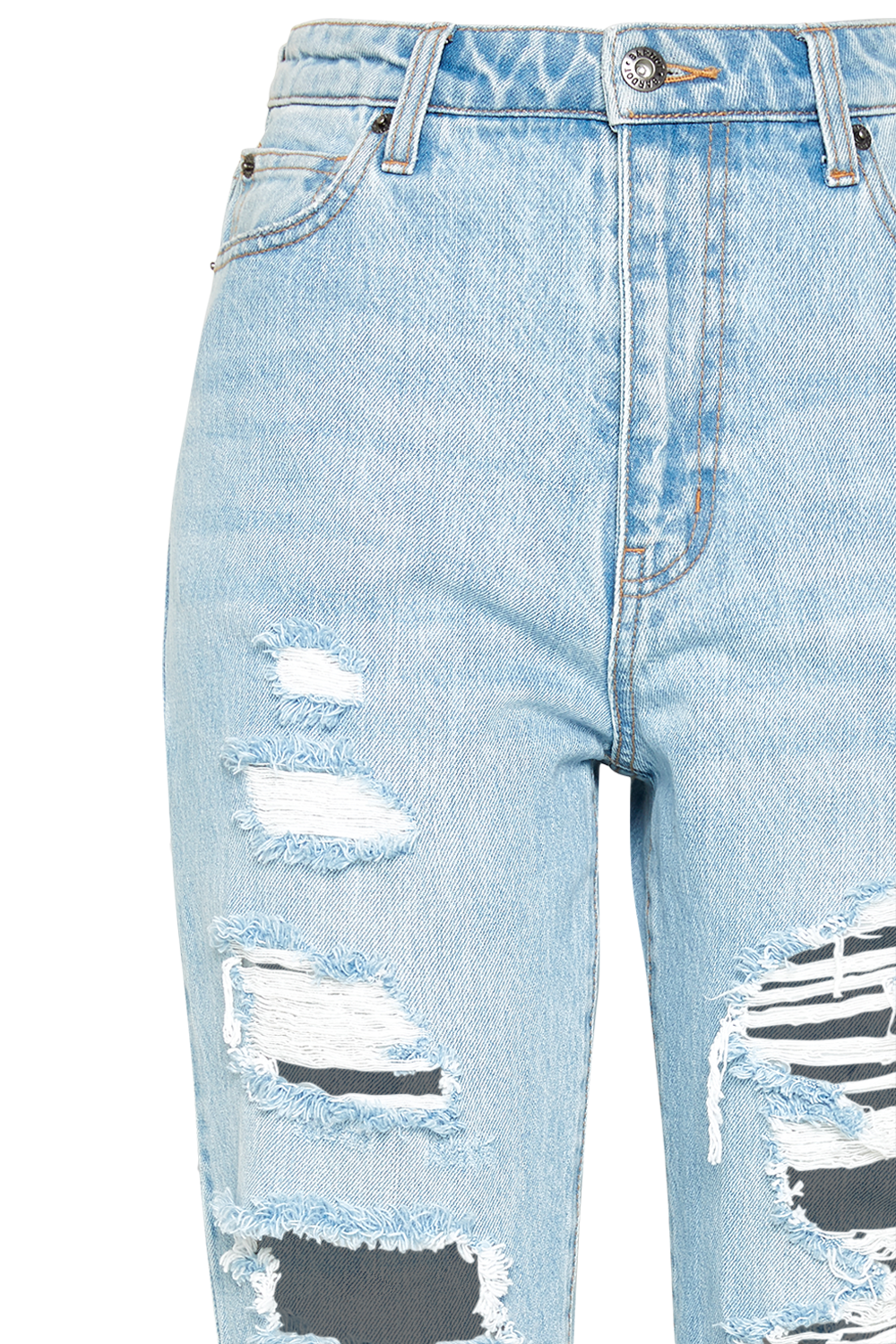 THE MUM JEAN in colour DUSTY BLUE