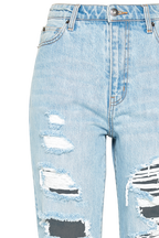 THE MUM JEAN in colour DUSTY BLUE