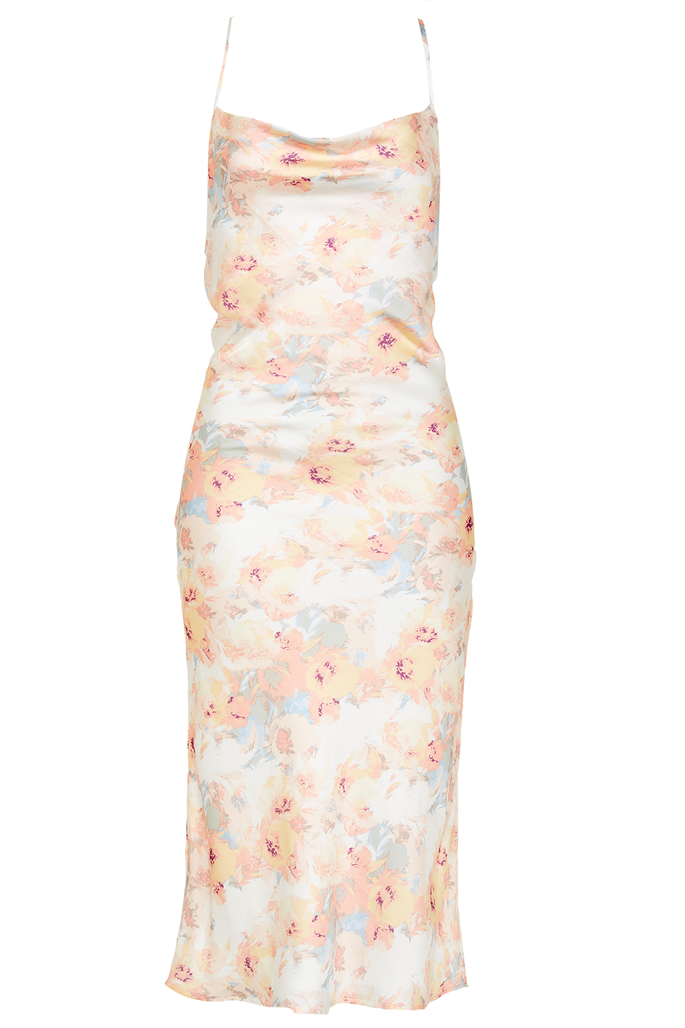 FLORAL SLIP DRESS in colour VANILLA CUSTARD