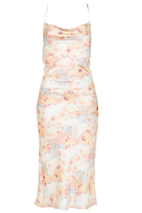 FLORAL SLIP DRESS in colour VANILLA CUSTARD