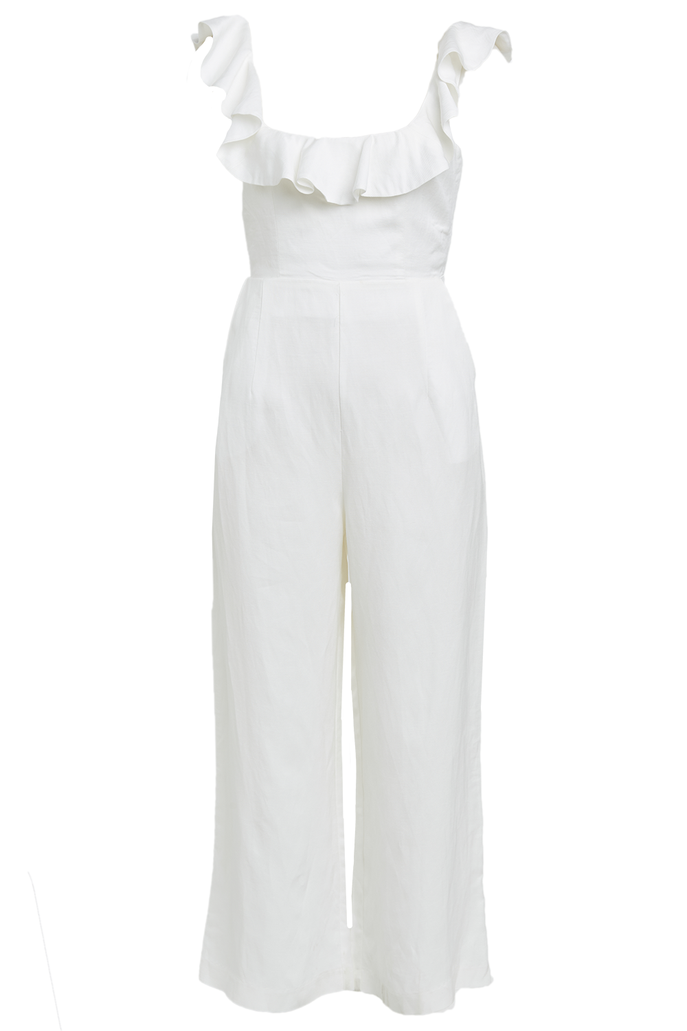 white frill jumpsuit