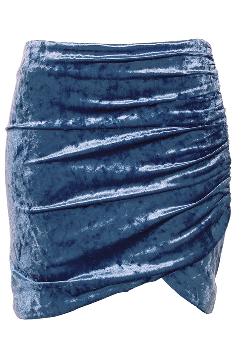 VELVET WRAP SKIRT in colour BAYBERRY