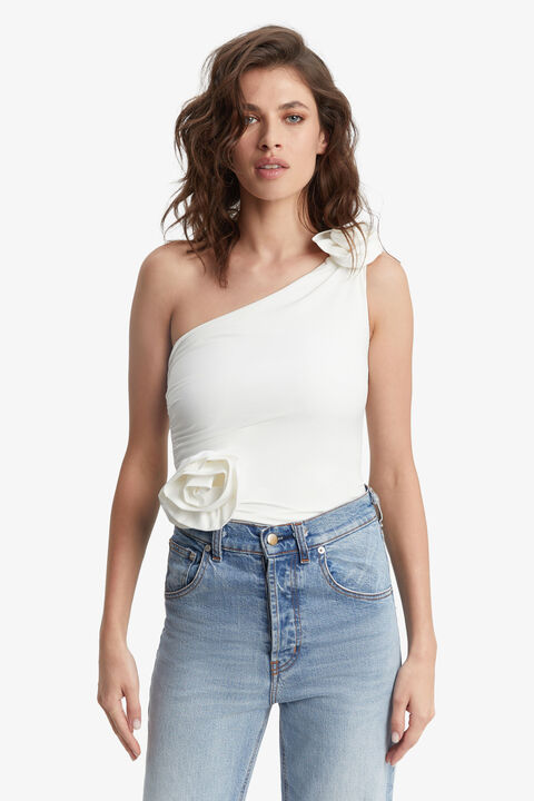 LILITA RUCHED BODYSUIT in colour BRIGHT WHITE