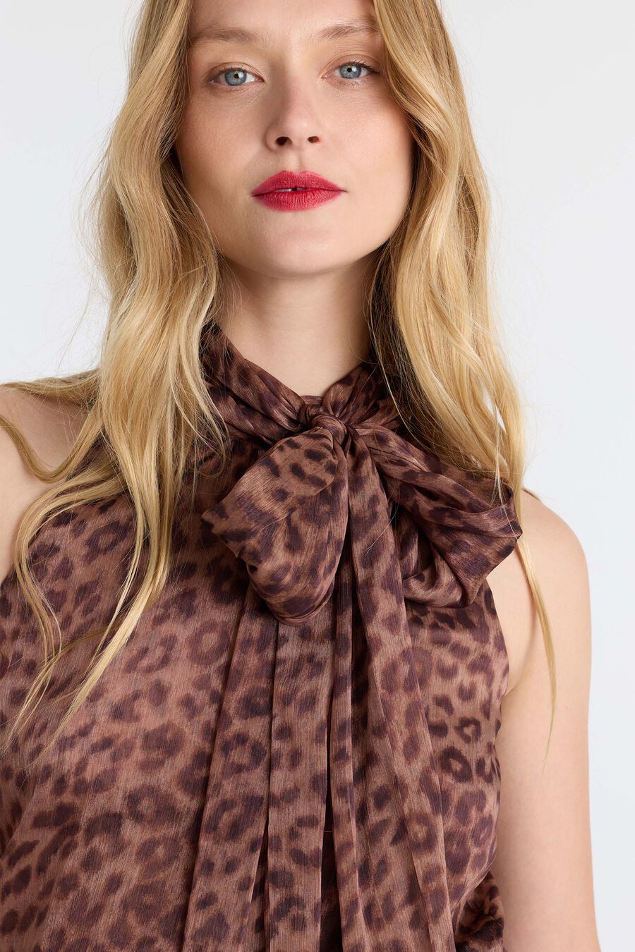 Arlette Neck Tie Printed Top