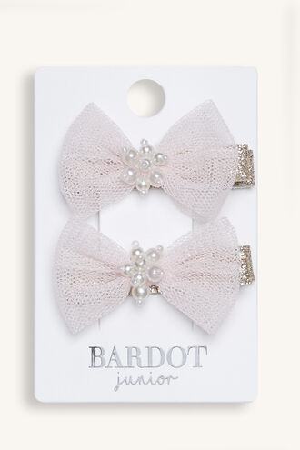PEARL BOW CLIP in colour PINK CARNATION