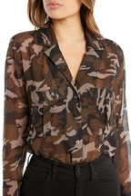 MILITARY BLOUSE in colour BURNT OLIVE