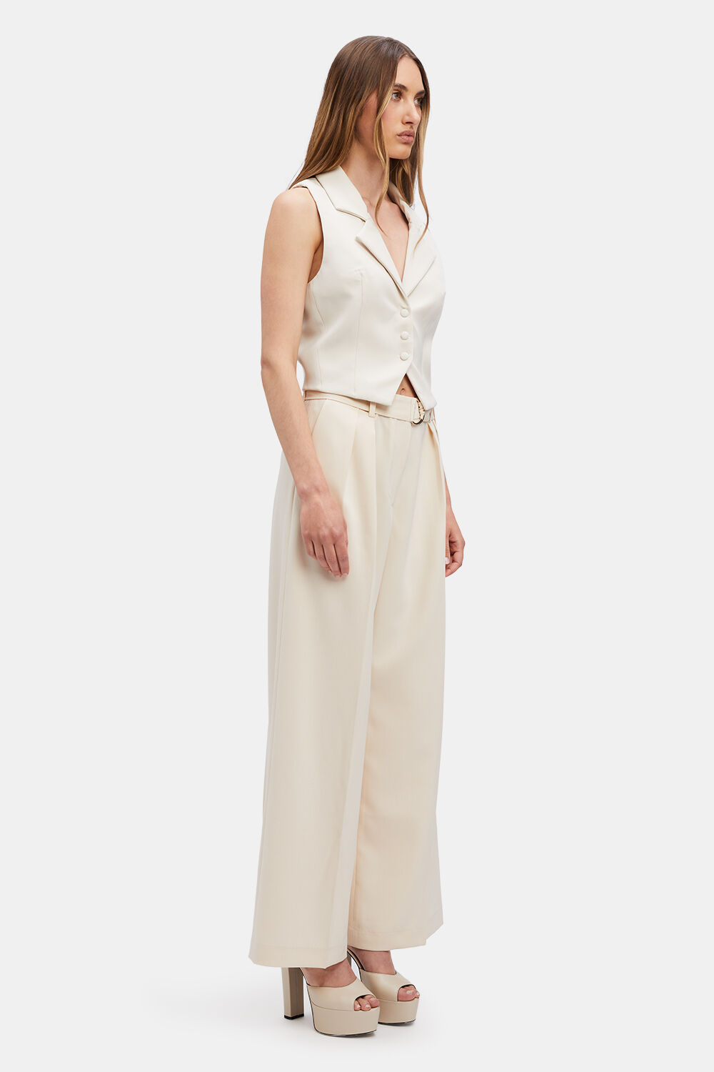 RUMOUR PIN TUCK PANT in colour MOONLIGHT