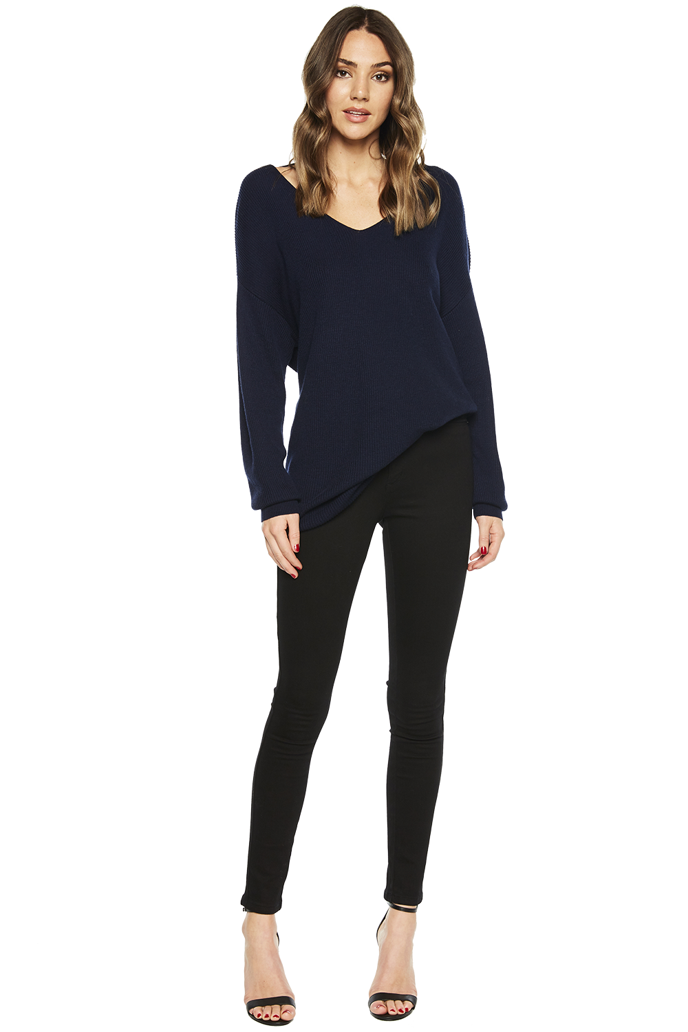 Bardot knot back sweater clearance