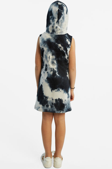 LEILA HOODED DRESS in colour INSIGNIA BLUE