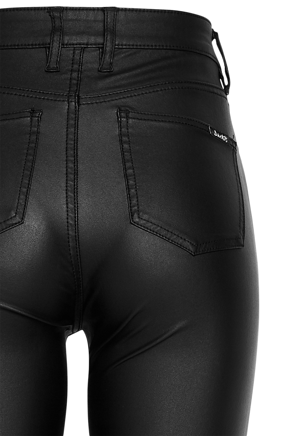 Khloe Hi Tall Coated Jean in Black | Bardot