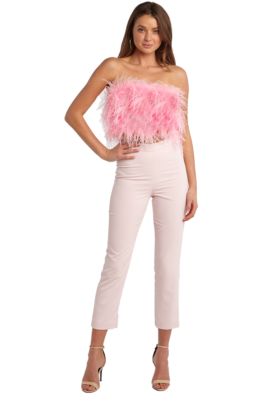 feather bustier top