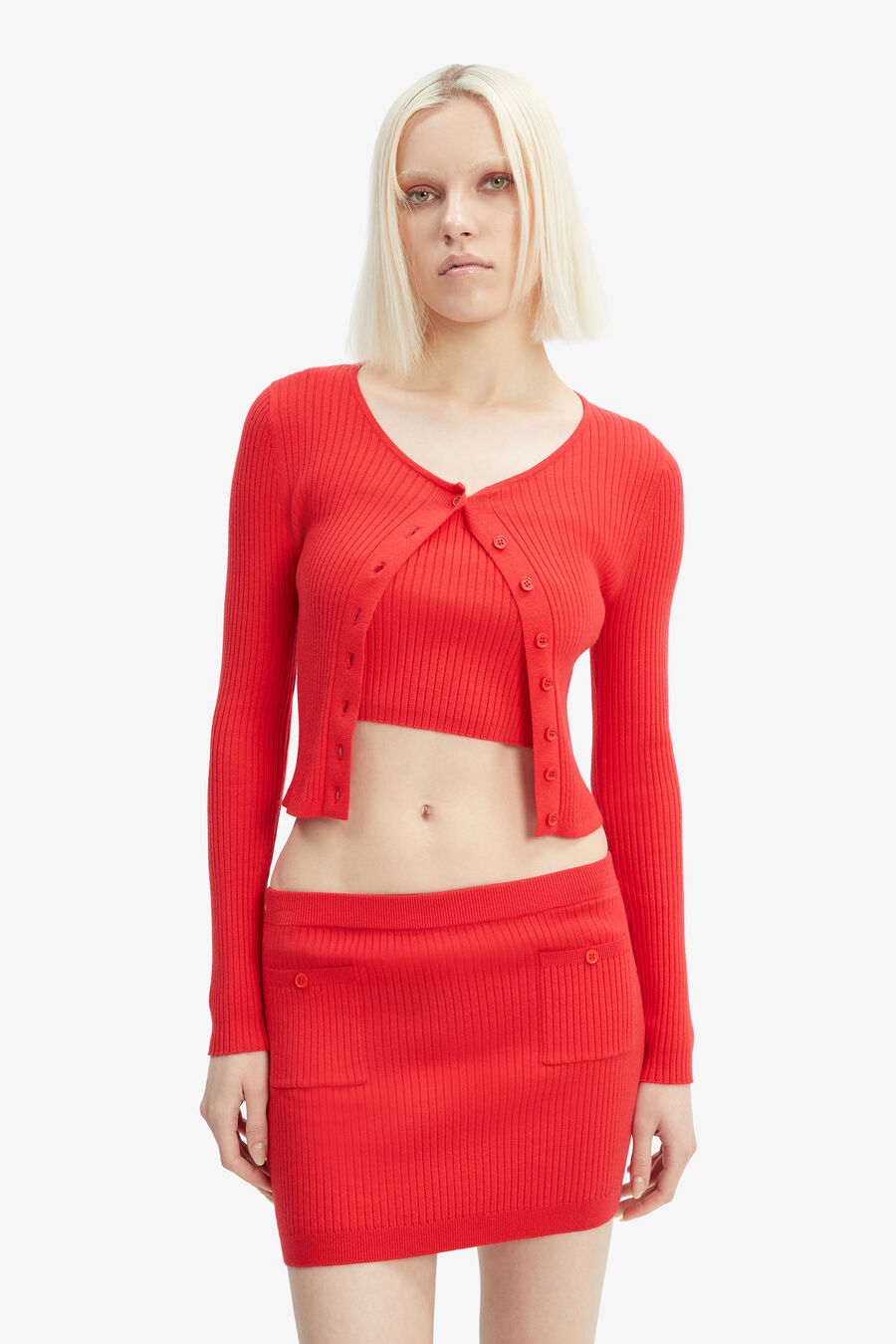 SARITA KNIT TOP in colour DEEP RED