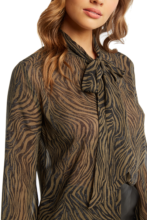 ZEBRA TIE TOP in colour METEORITE