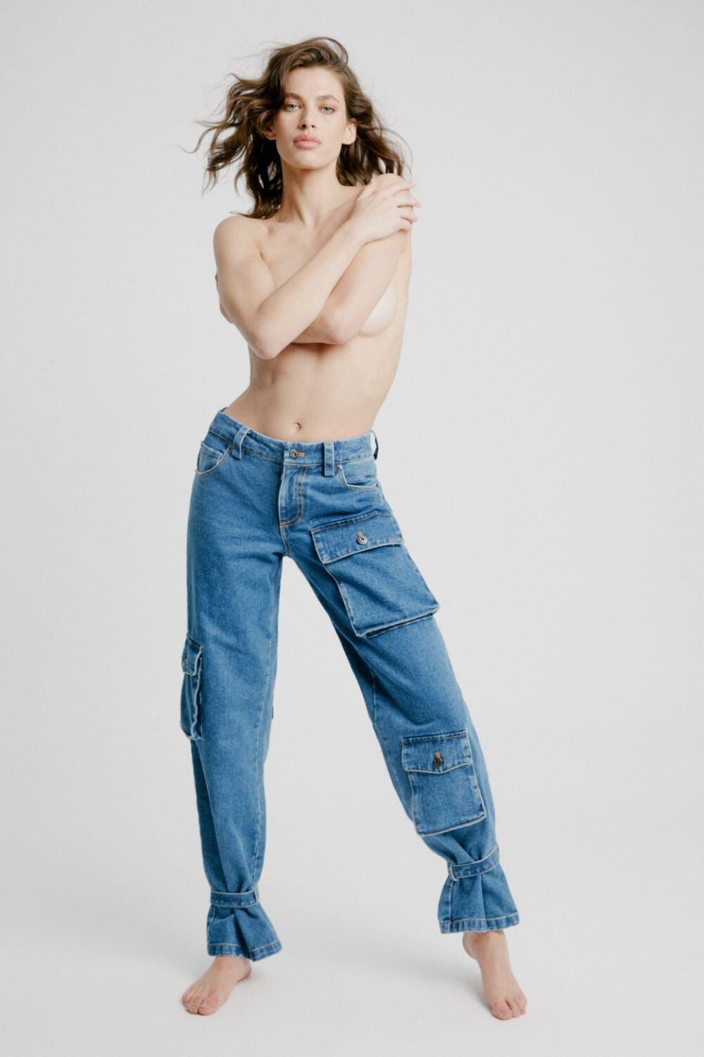 Denim clearance cargo pants