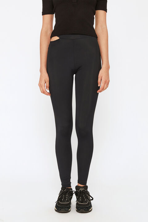 CUT OUT ROLLER LEGGING in colour CAVIAR