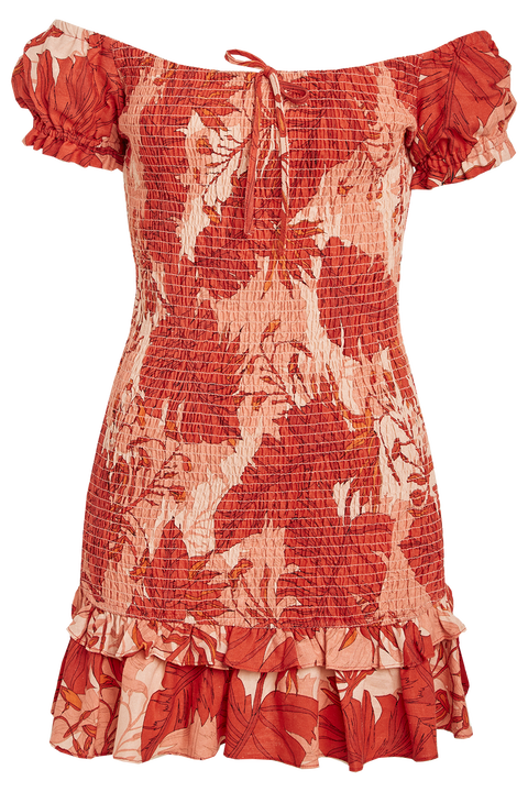 GWEN MINI DRESS in colour MINERAL RED