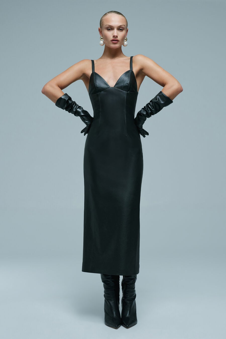 Estine Vegan Leather Dress