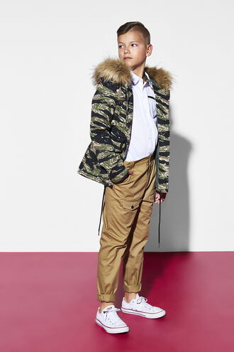 CAMO PRINT PARKA in colour JET BLACK