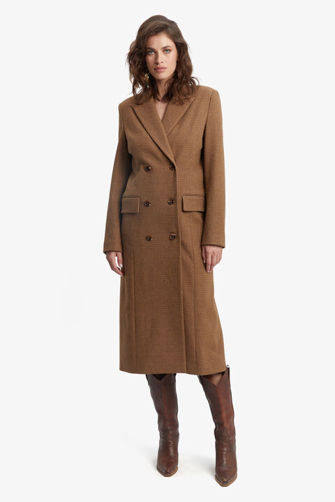 CLASSIC CHECK COAT in colour TOBACCO BROWN