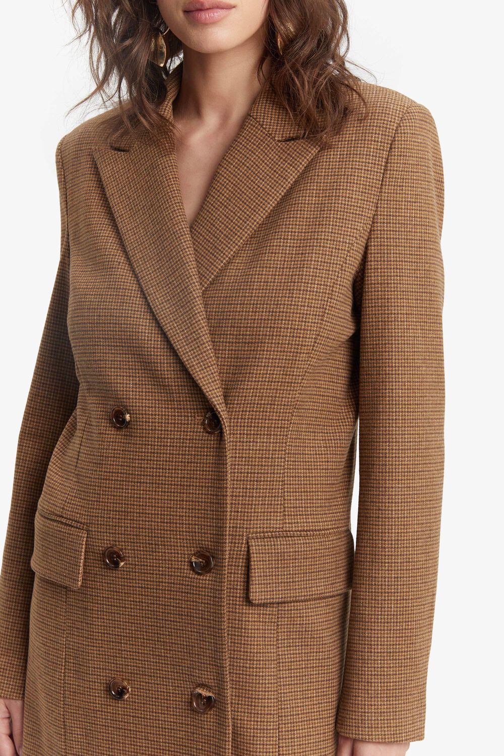 CLASSIC CHECK COAT in colour TOBACCO BROWN