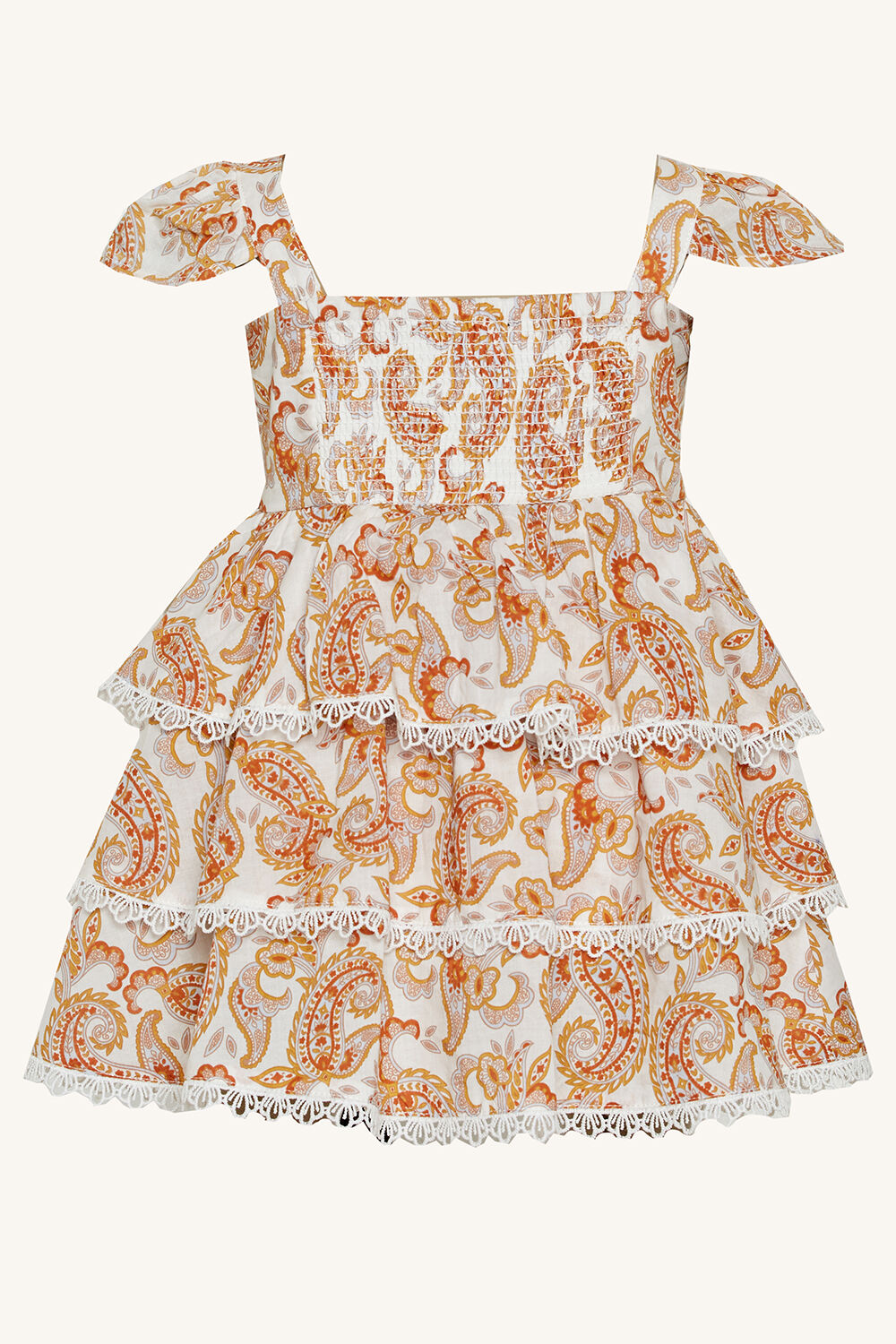 Abigail Tier Dress in colour AMBER BROWN