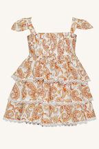 Abigail Tier Dress in colour AMBER BROWN