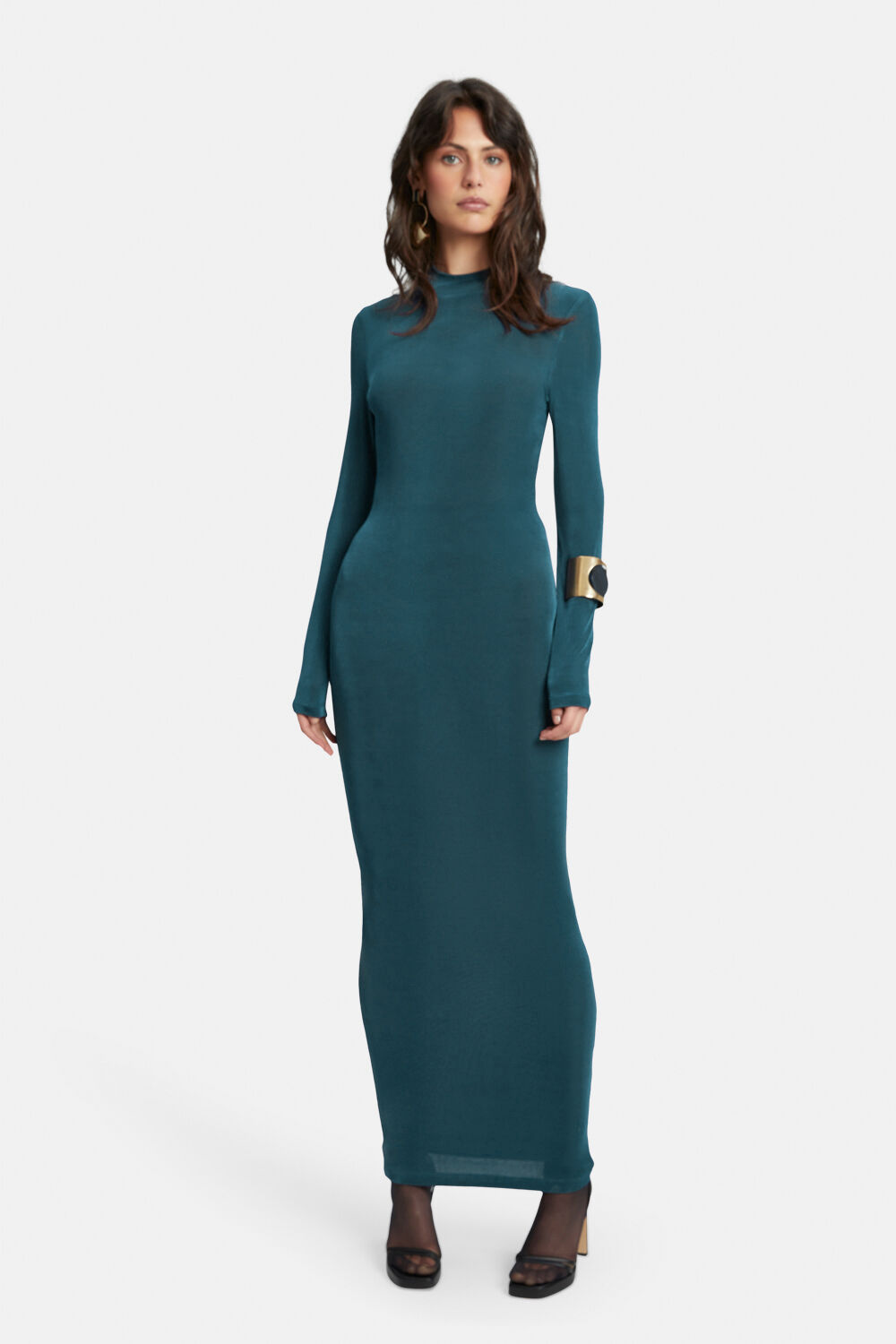 ARLO SLINKY KNIT DRESS in colour BAYBERRY