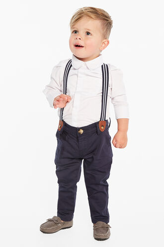 CHINO BRACES PANT in colour MOOD INDIGO