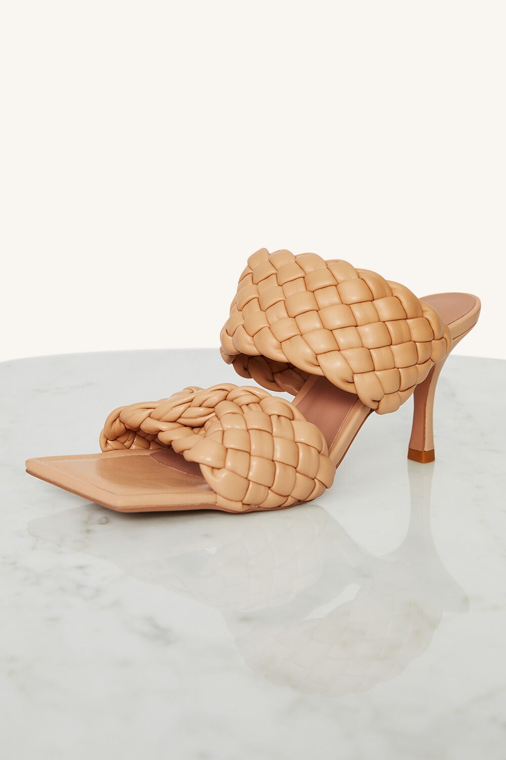 Bella Braided Heel in Beige | Bardot