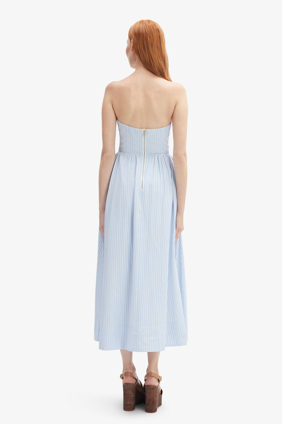 Lola Corset Stripe Midi Dress