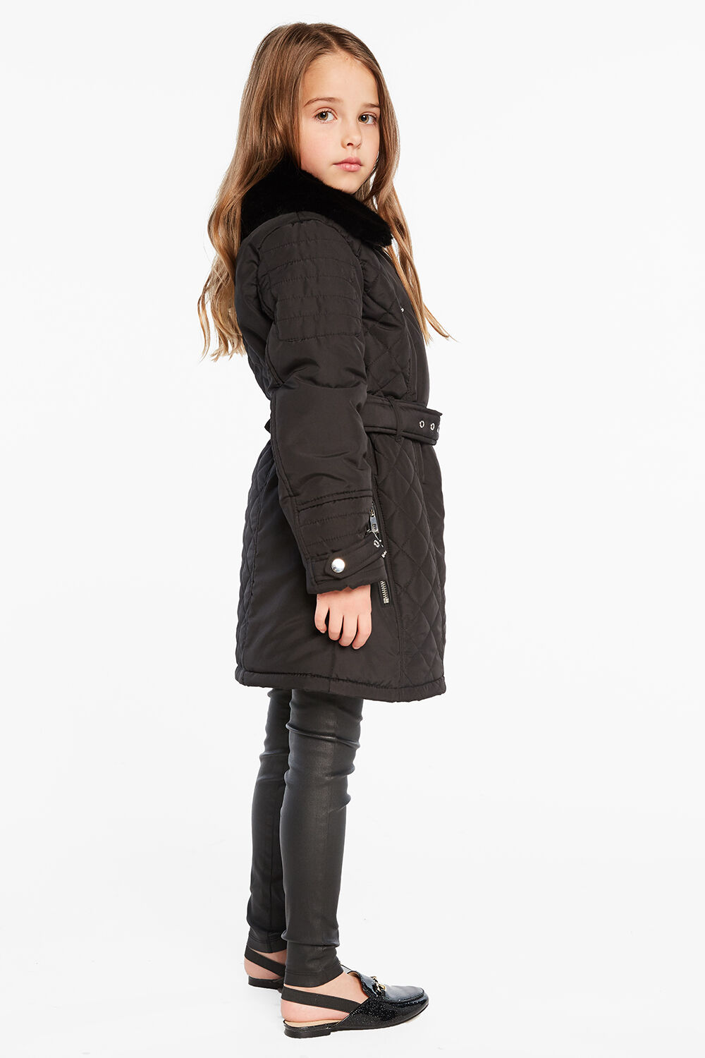 Aimee Quilted Coat In Jetblack Bardot Junior