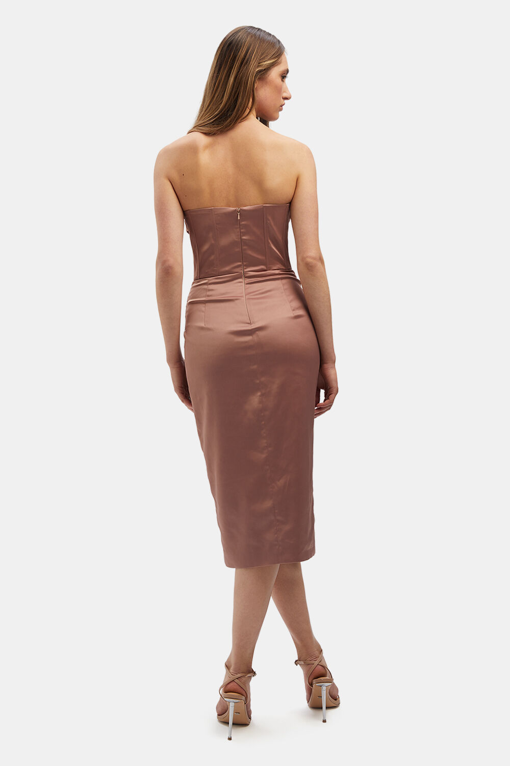 JAMILA CORSET DRESS in colour SAND DOLLAR