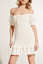 GWEN MINI DRESS in colour CLOUD DANCER