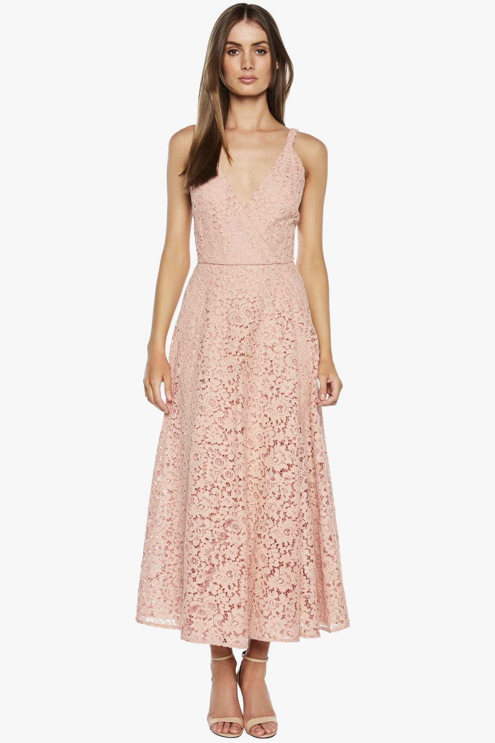 dusty rose lace dress