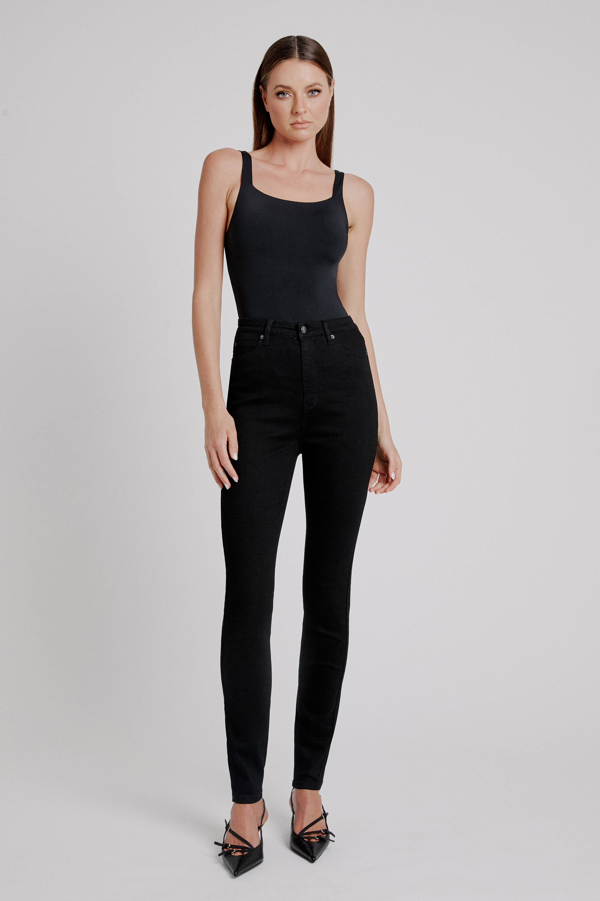 Khloe Super High Tall Jeans In Black Bardot