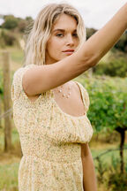 ELISA MINI DRESS in colour VIBRANT YELLOW