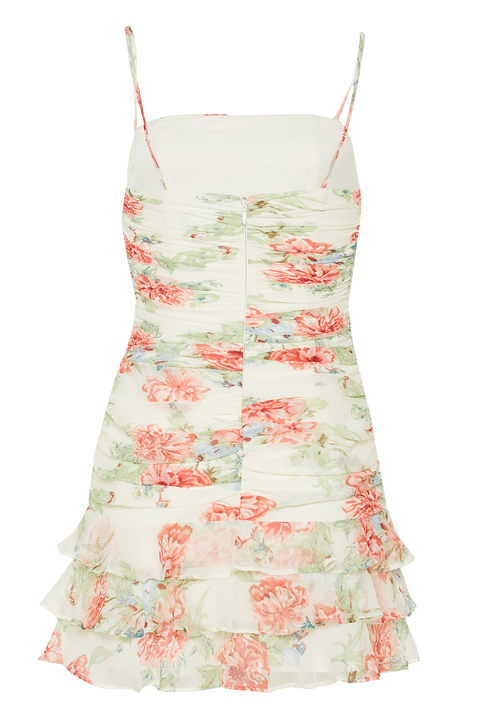 REMI FLORAL DRESS in colour MARSHMALLOW