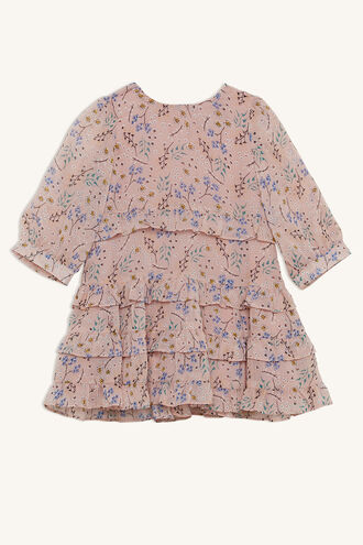 ESTER FRILL DRESS in colour PEACH BLUSH